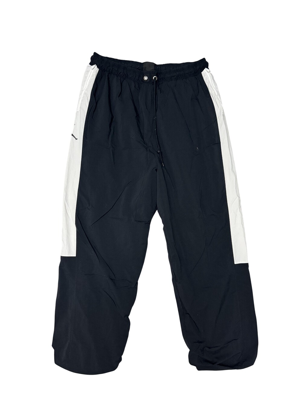 Jordan Track Pants Mens Large Black Woven Elastic Waist Zip Pocket Side Stripe